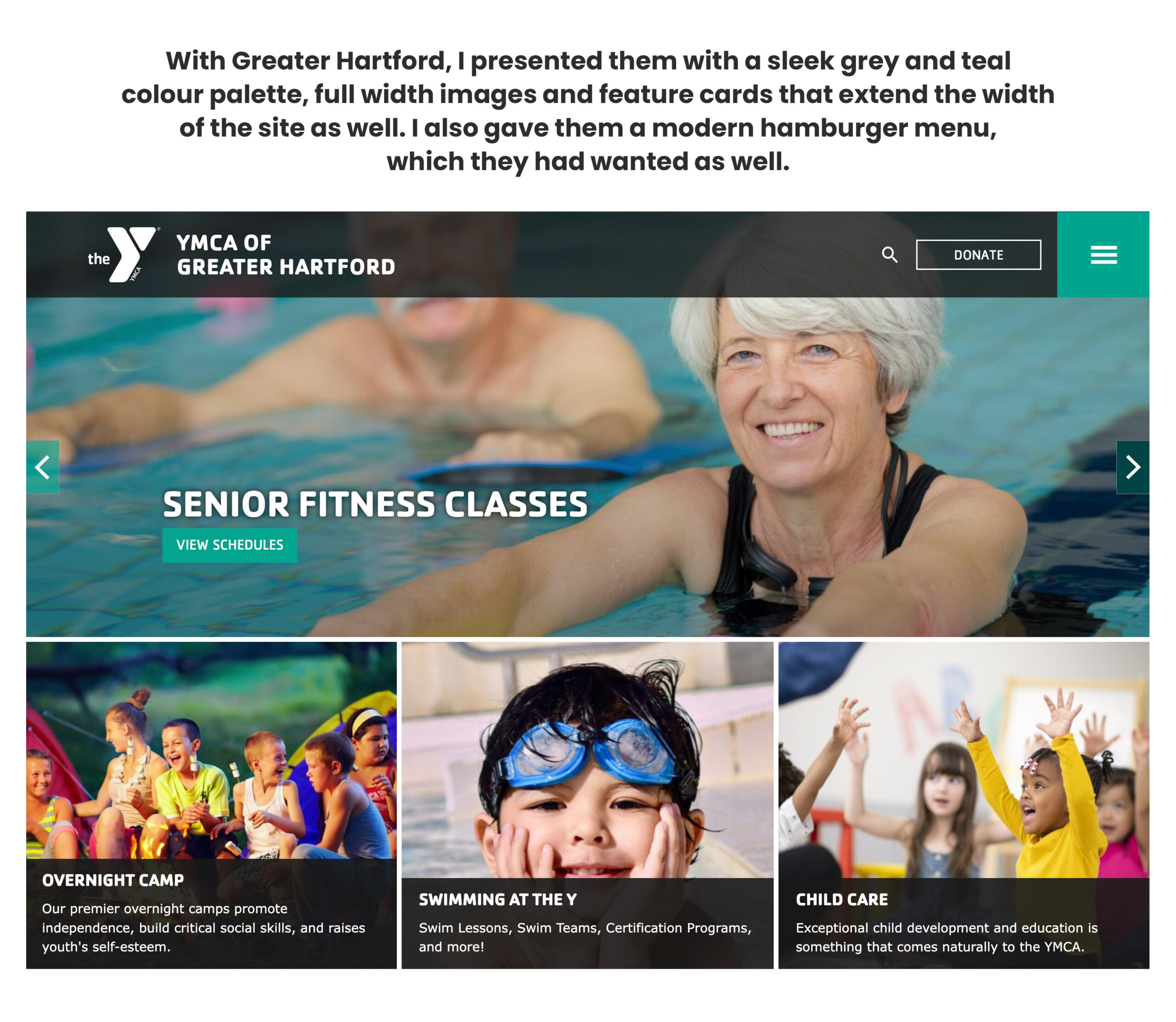 ymca homepage screenshot