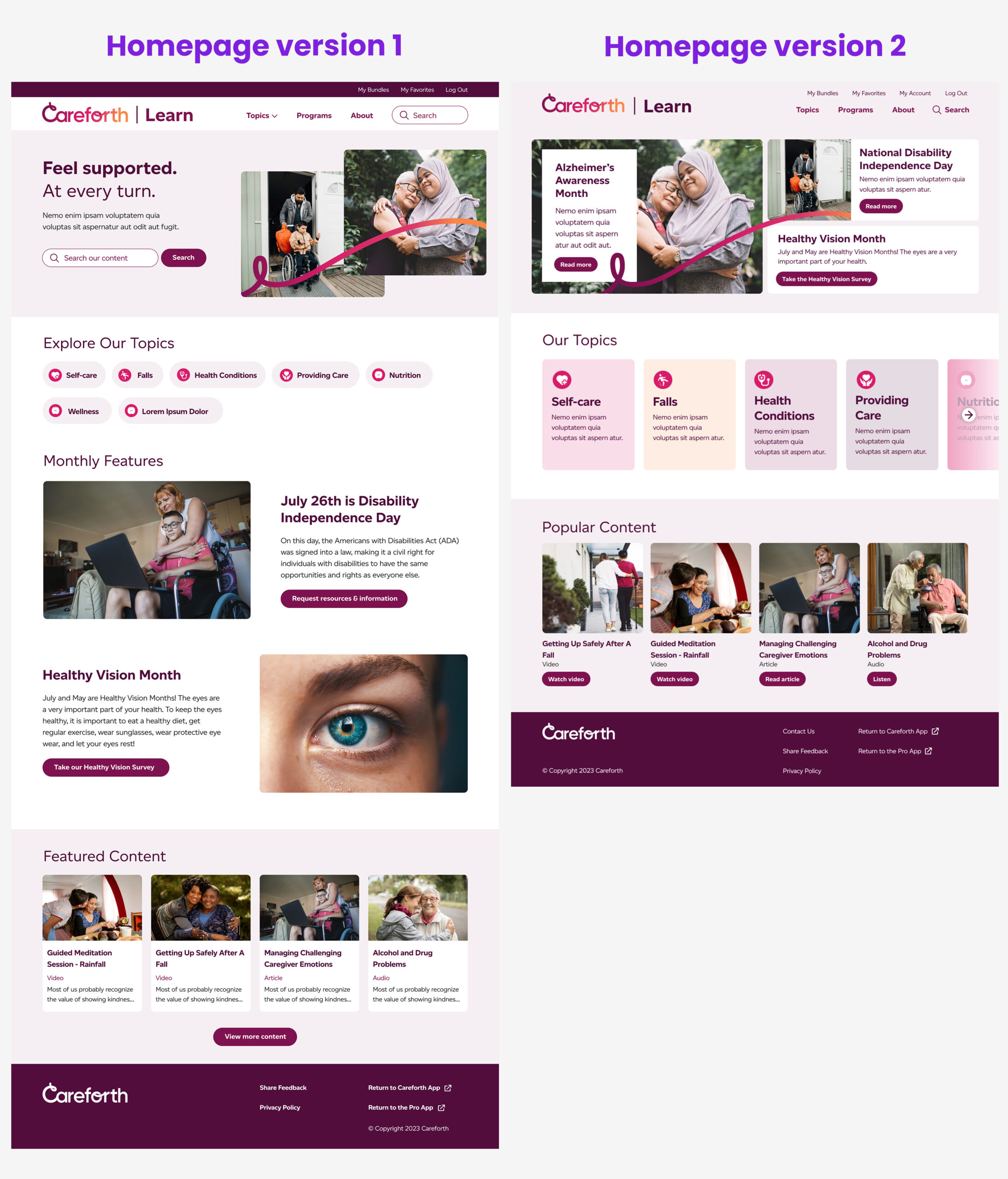 careforth homepages